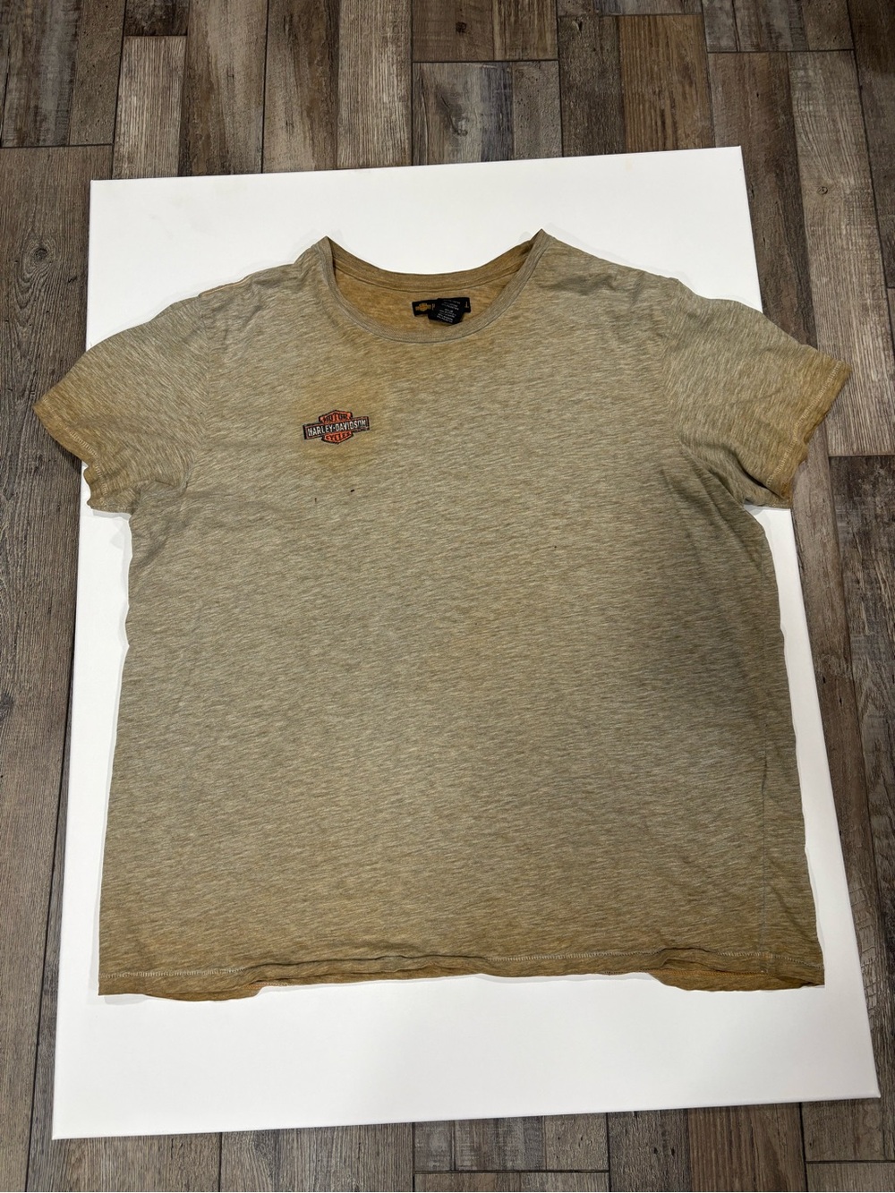 Authentic Harley-Davidson Embroidered Logo T-Shirt Distressed